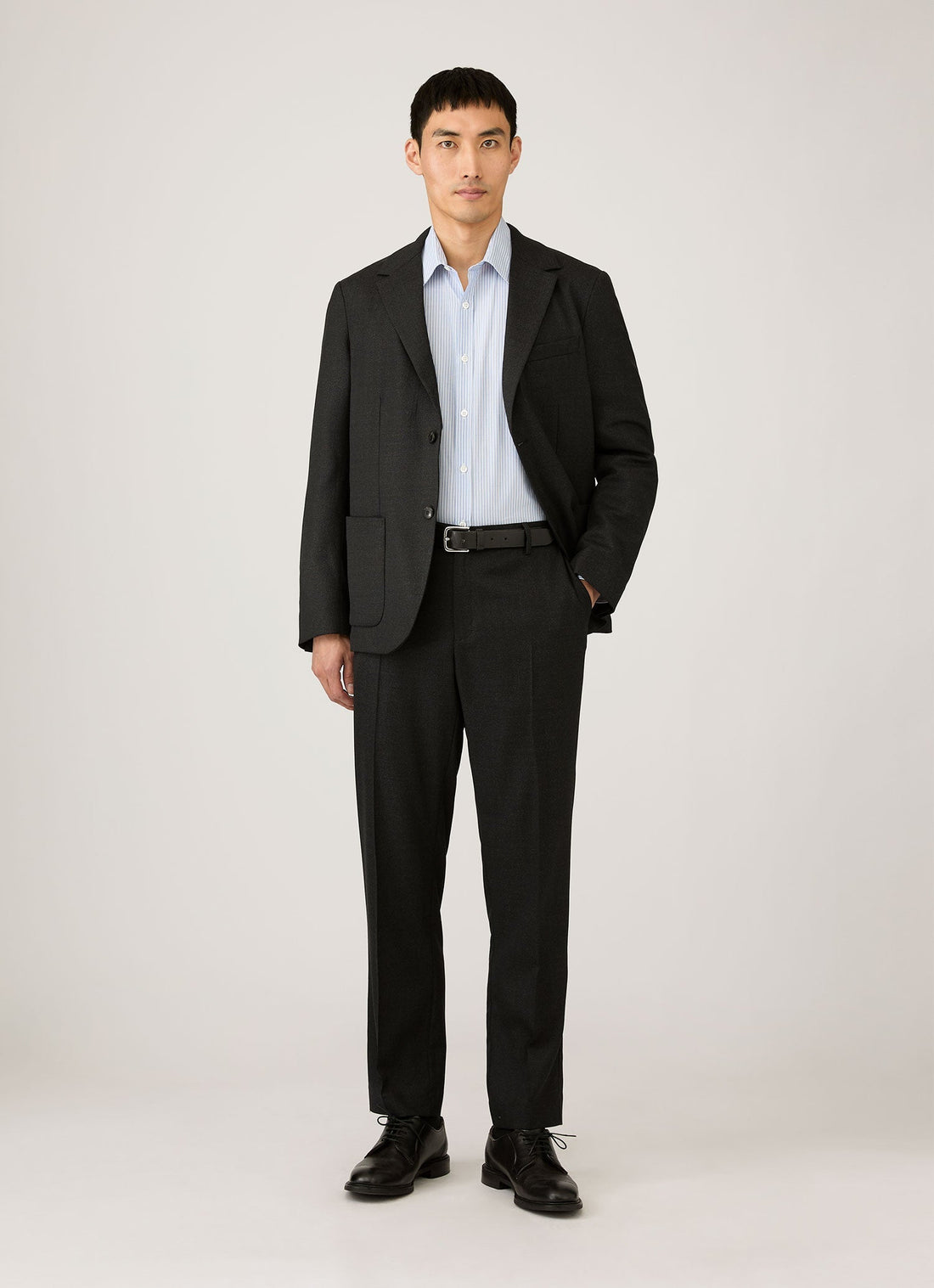 Men's Poplin Shirt in White/Blue/Navy