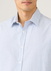 Men's Poplin Shirt in White/Blue/Navy