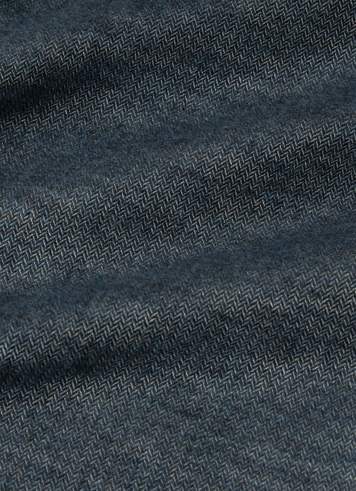 Men's Cotton Cashmere Herringbone Shirt in Denim Melange