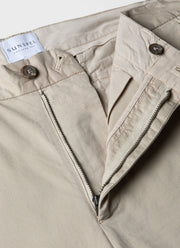 Men's Stretch Cotton Twill Chino Shorts in Light Stone