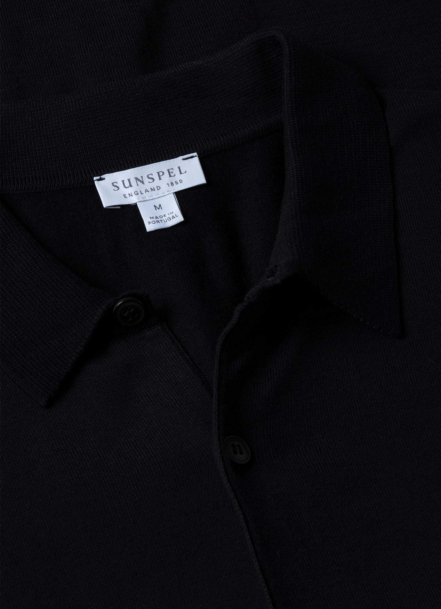 Men's Sea Island Cotton Knit Shirt in Black