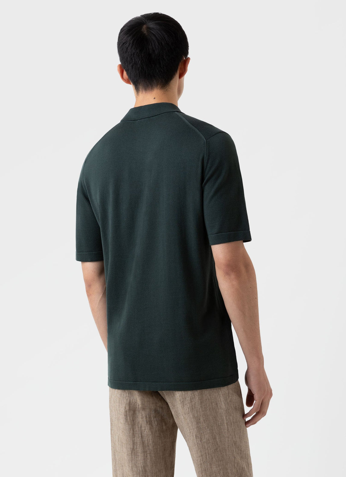 Men's Sea Island Cotton Knit Shirt in Seaweed