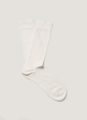 Men's Long Staple Cotton Socks in Archive White