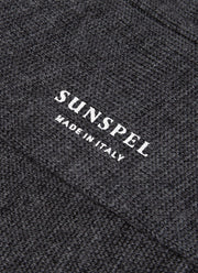Men's Merino Wool Ribbed Socks in Charcoal Melange