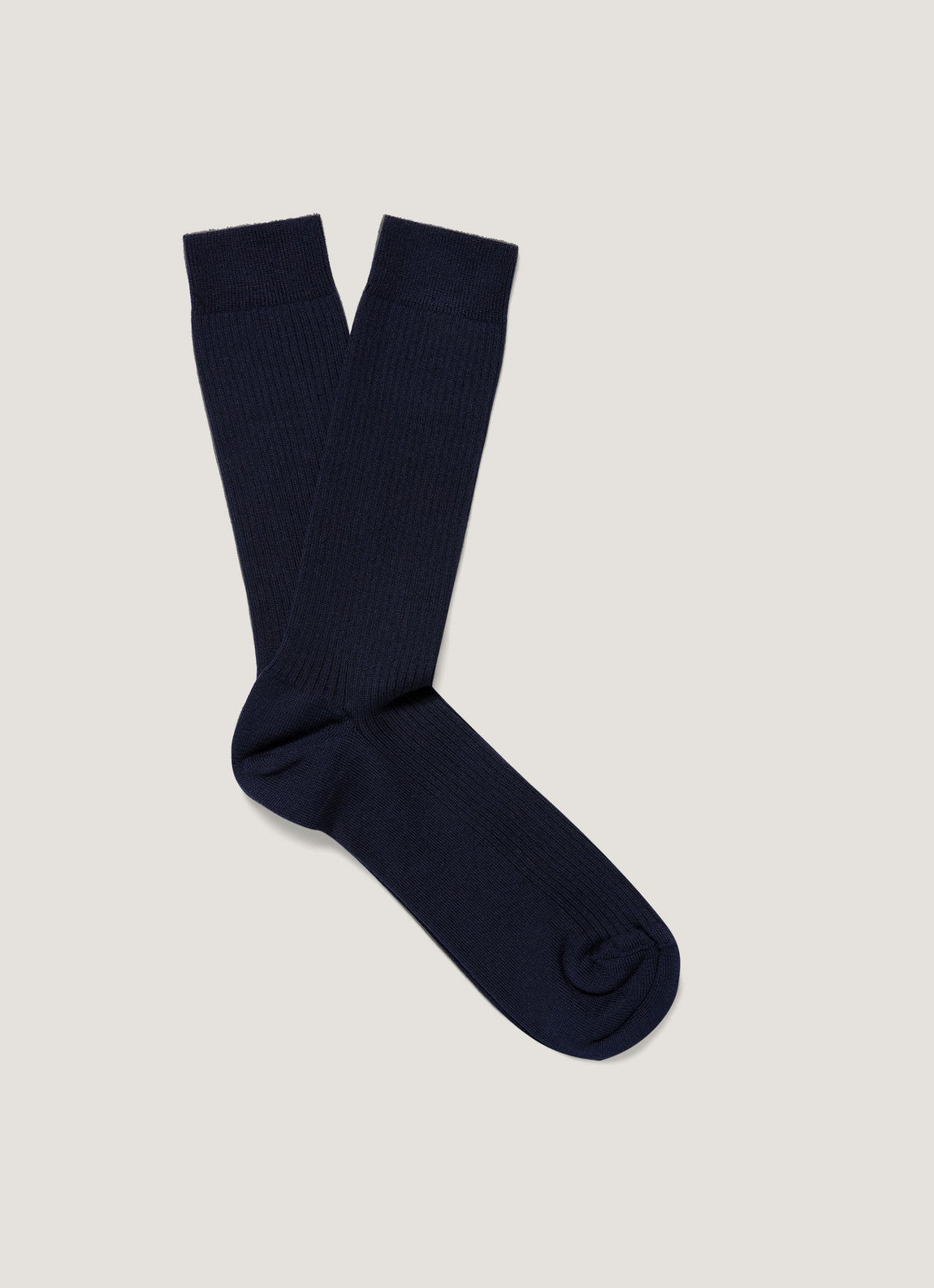 Men's Cotton Ribbed Socks in Navy