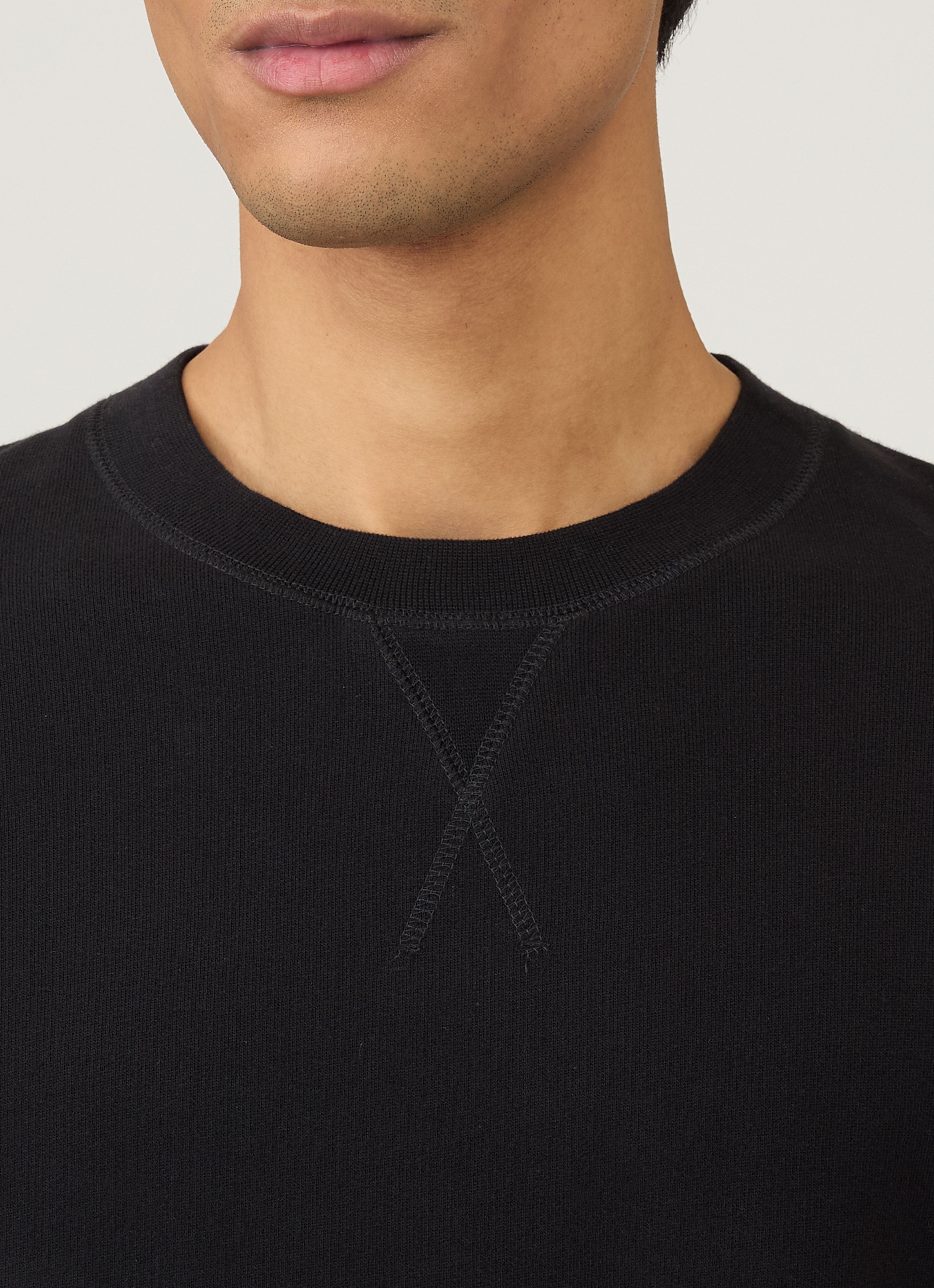 Men's Loopback Sweatshirt in Black | Sunspel