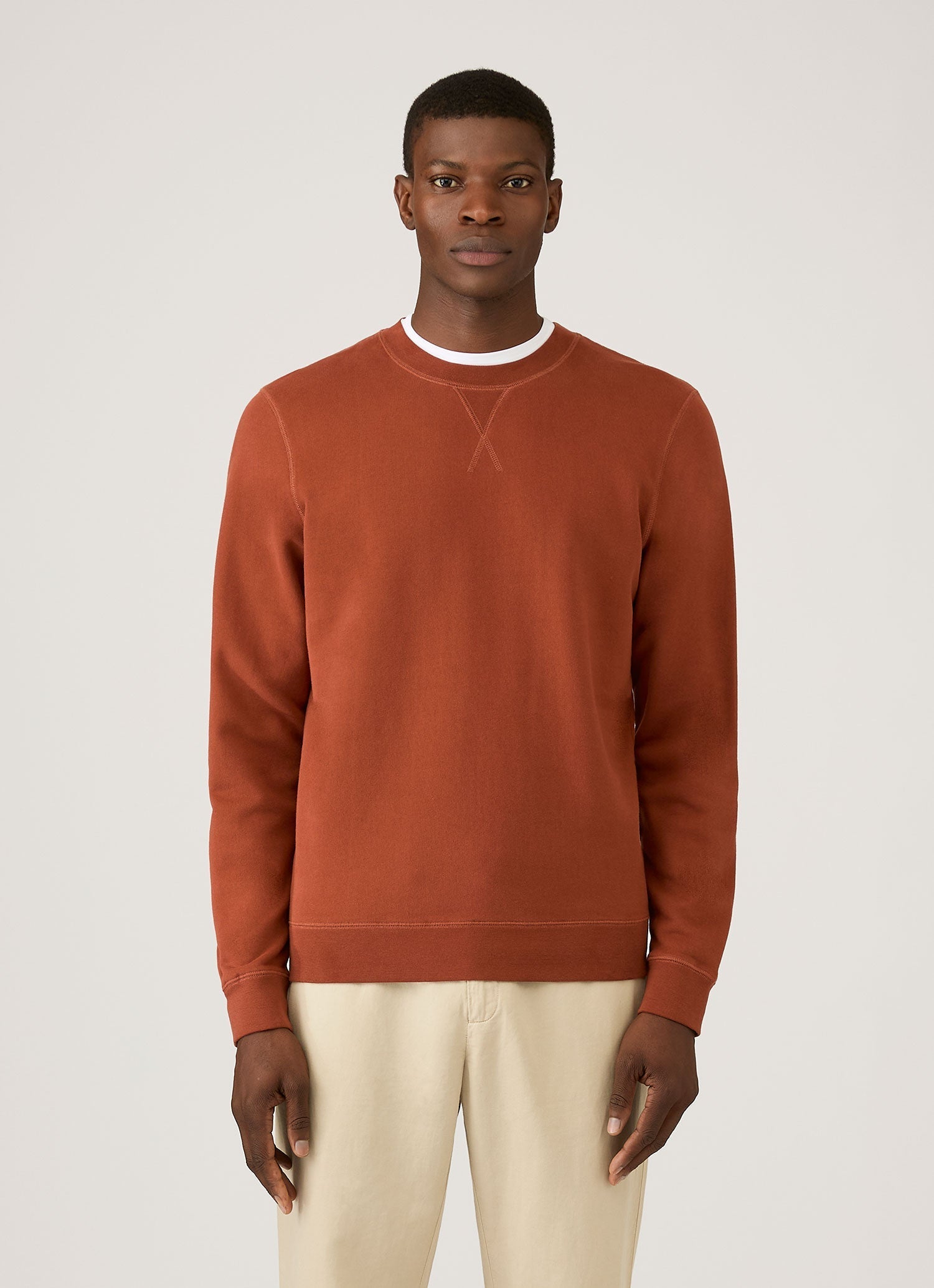 Men's Loopback Sweatshirt in Rust | Sunspel