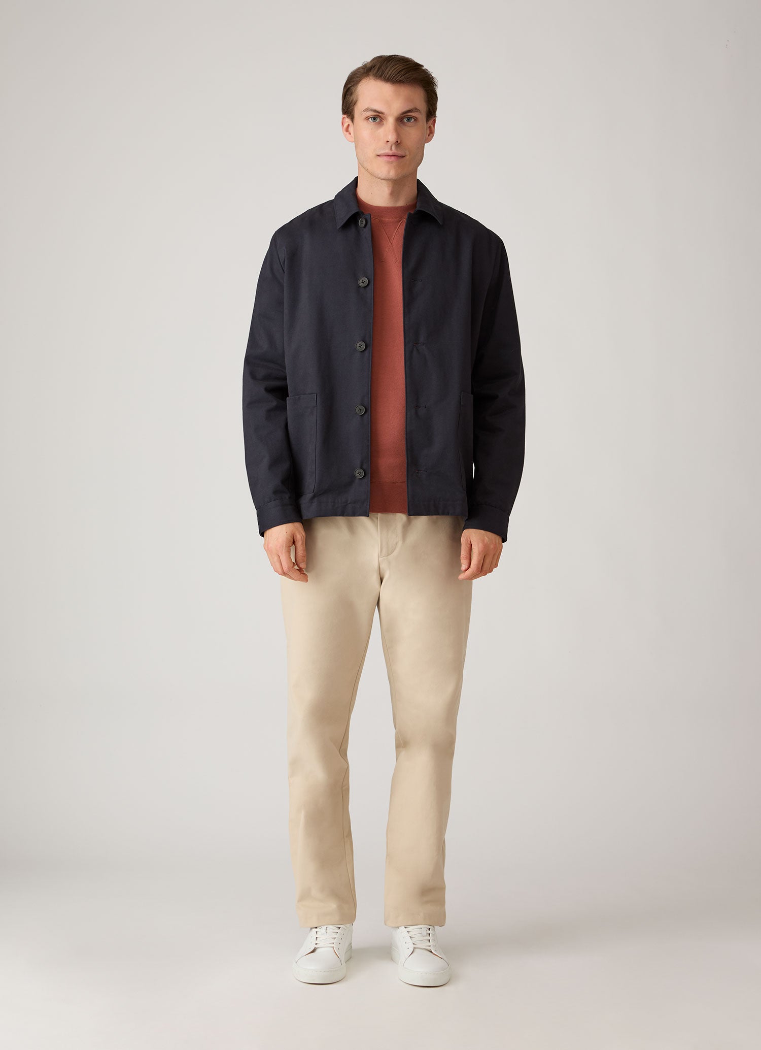 Men's Loopback Sweatshirt in Dark Tobacco | Sunspel