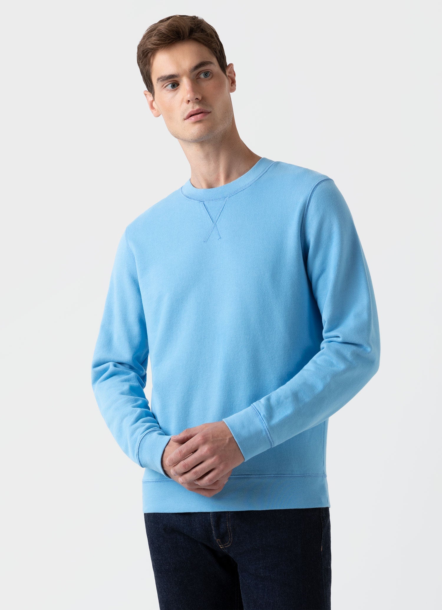Men's Loopback Sweatshirt in Cyan Blue