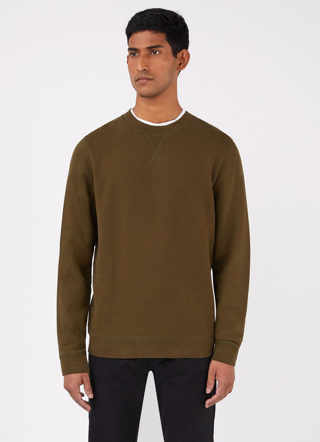 Men's Loopback Sweatshirt in Dark Moss