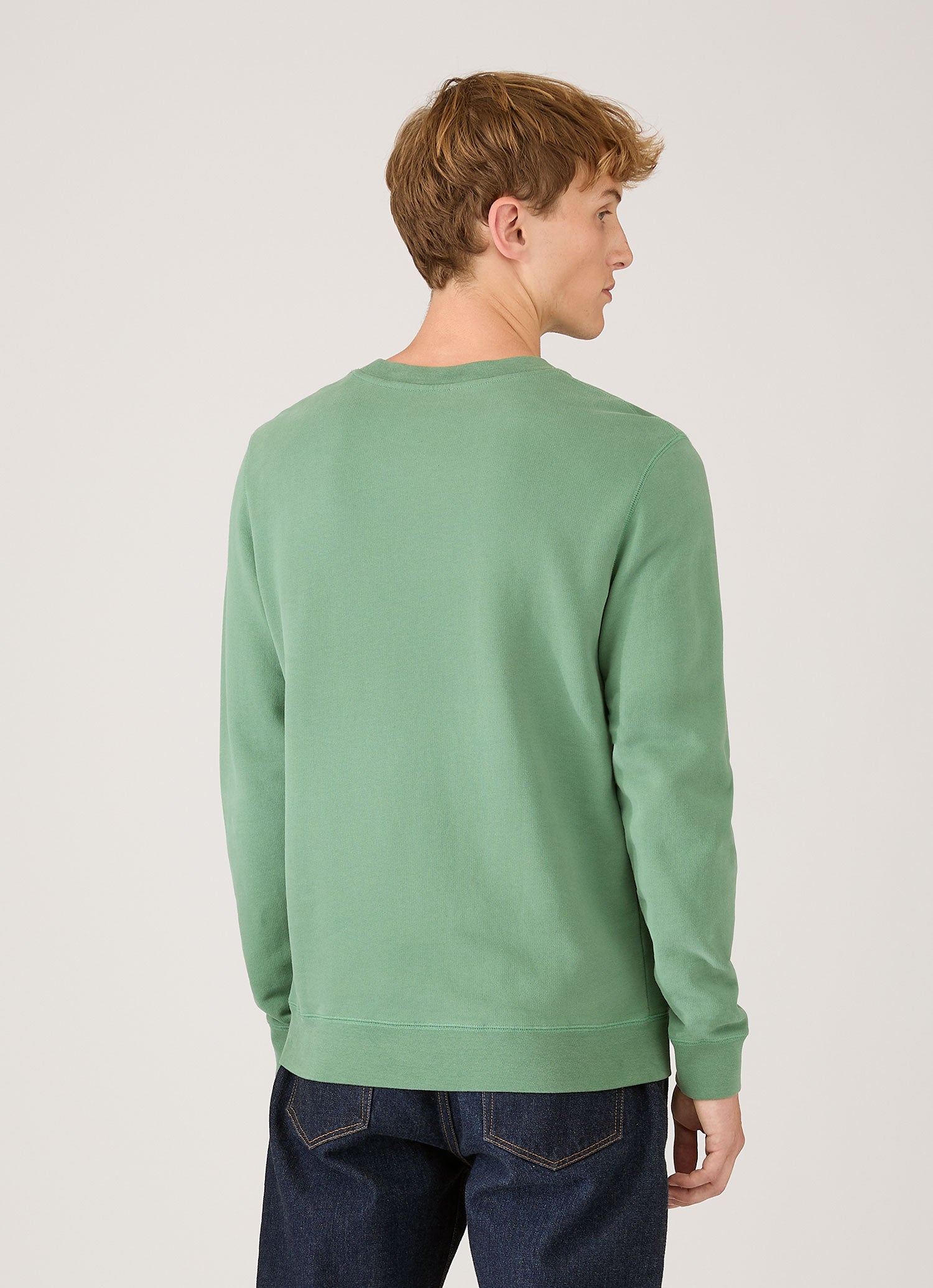 Men's Loopback Sweatshirt in Thyme | Sunspel