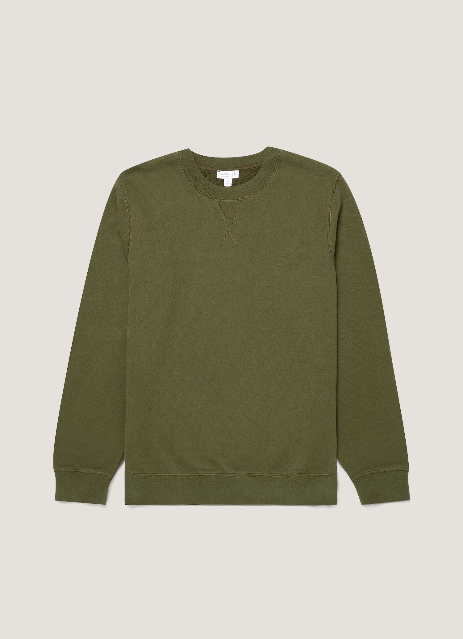Men's Loopback Sweatshirt in Deep Olive | Sunspel