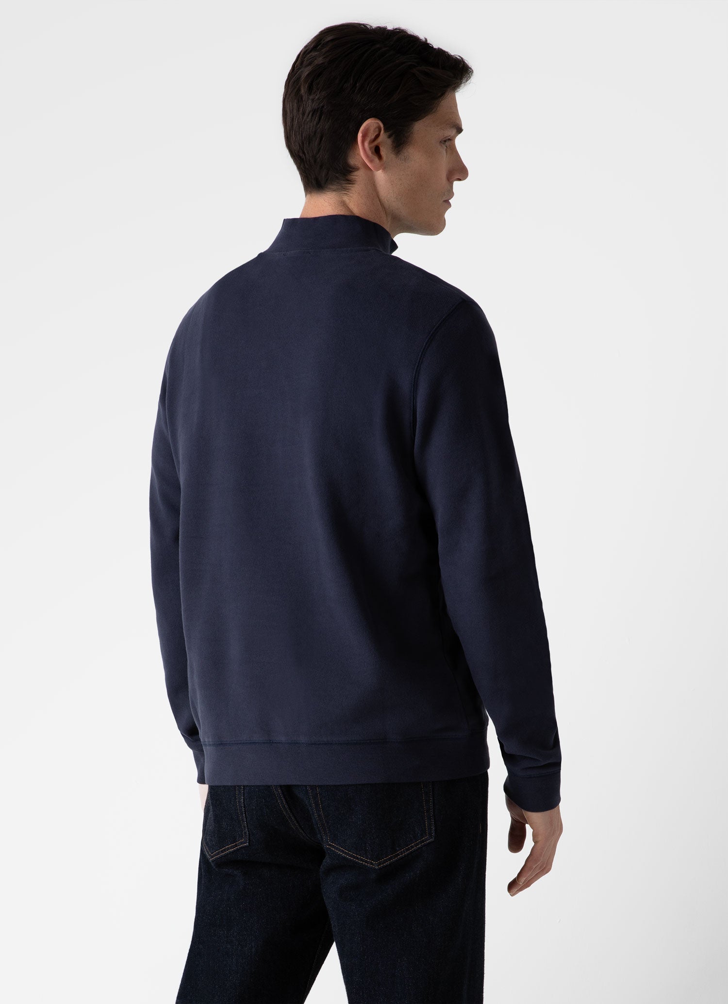 Men's Half Zip Loopback Sweatshirt in Navy