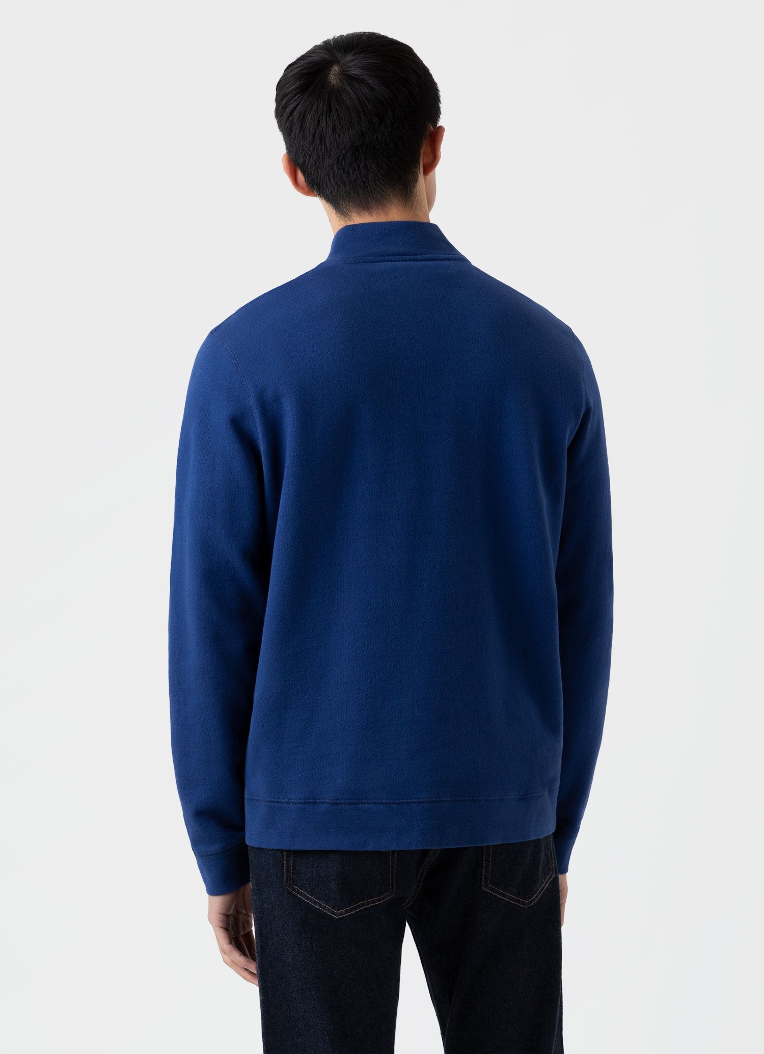 Men's Half Zip Loopback Sweatshirt in Space Blue