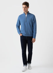 Men's Half Zip Loopback Sweatshirt in Bluestone