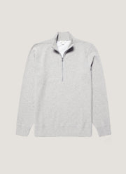 Men's Half Zip Loopback Sweatshirt in Grey Melange