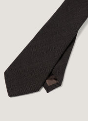 Men's Textured Wool Tie in Truffle