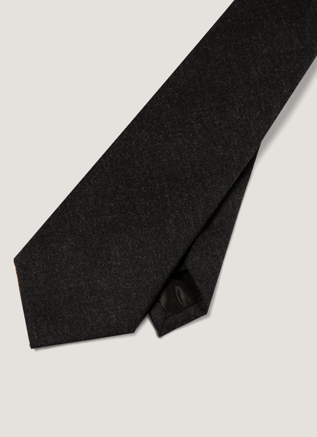 Men's Wool Cashmere Tie in Charcoal Melange