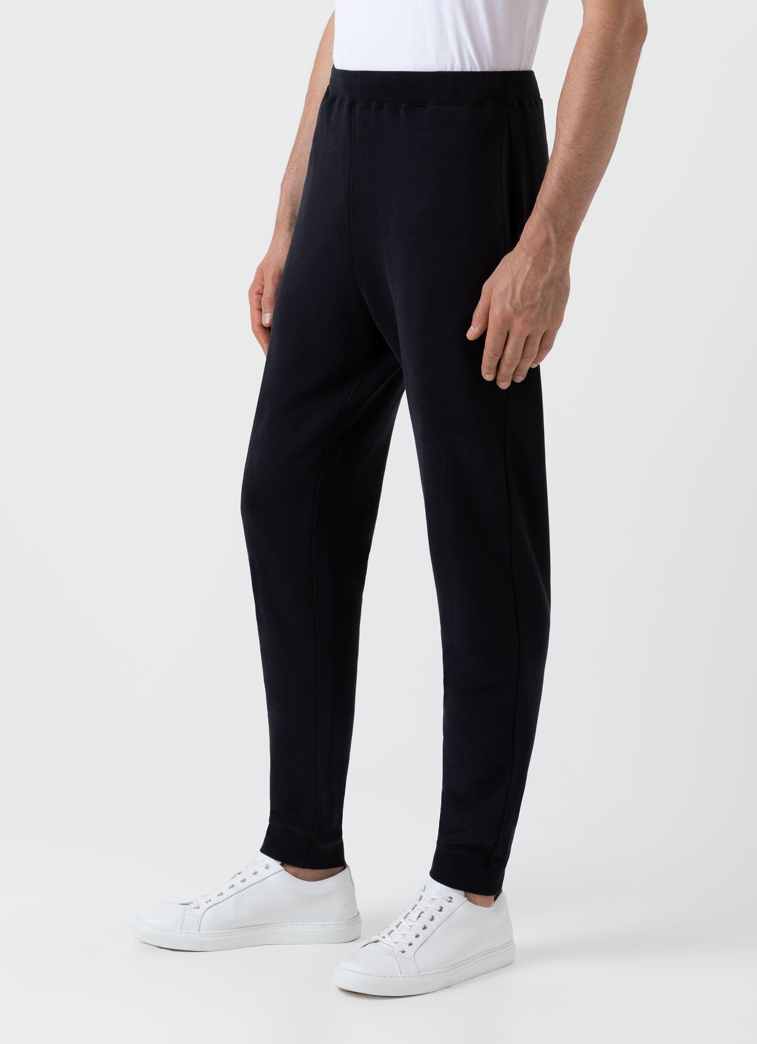 Men's Loopback Sweatpants in Black | Sunspel