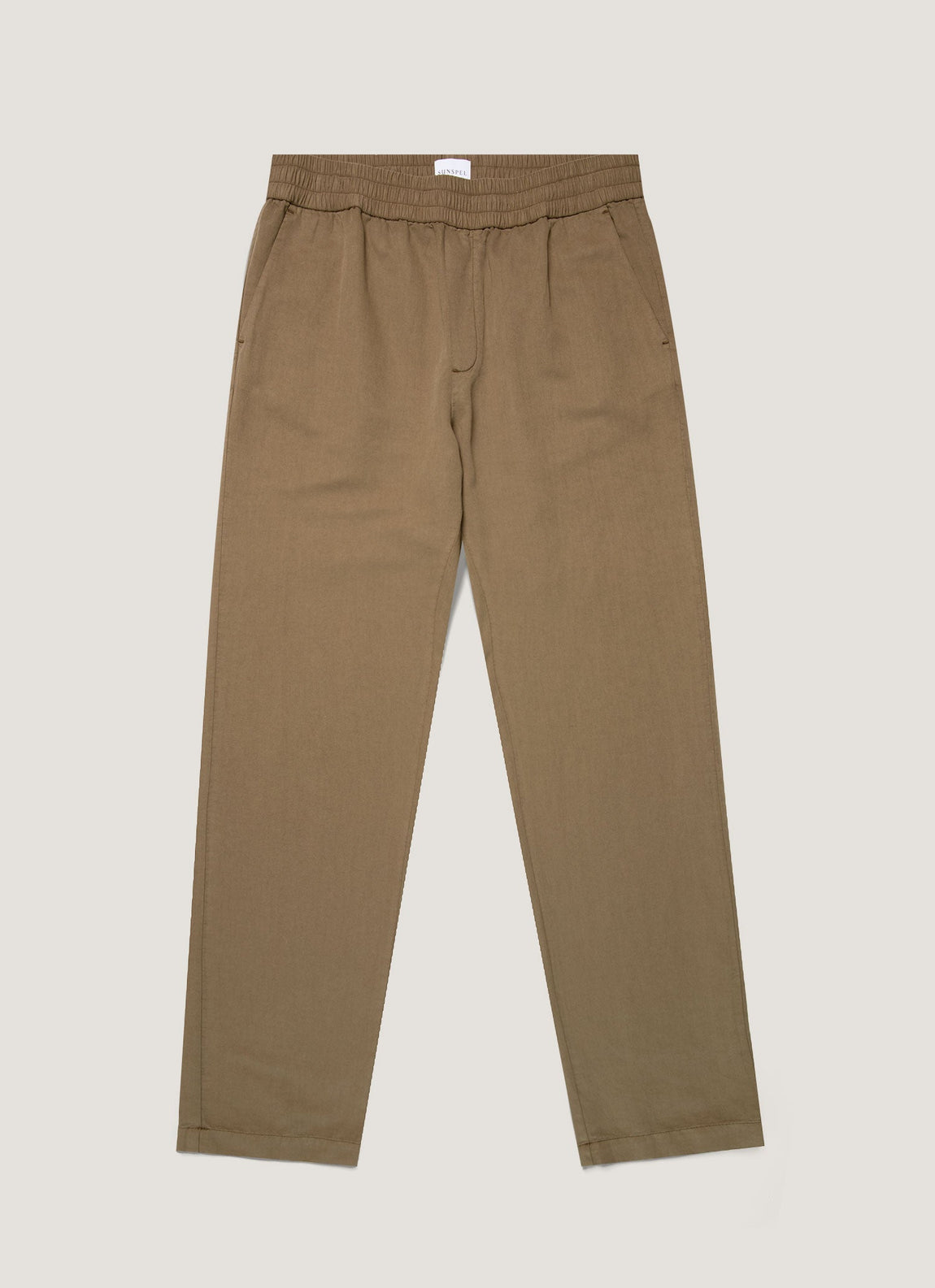 Men's Cotton Linen Drawstring Trouser in Dark Cedar