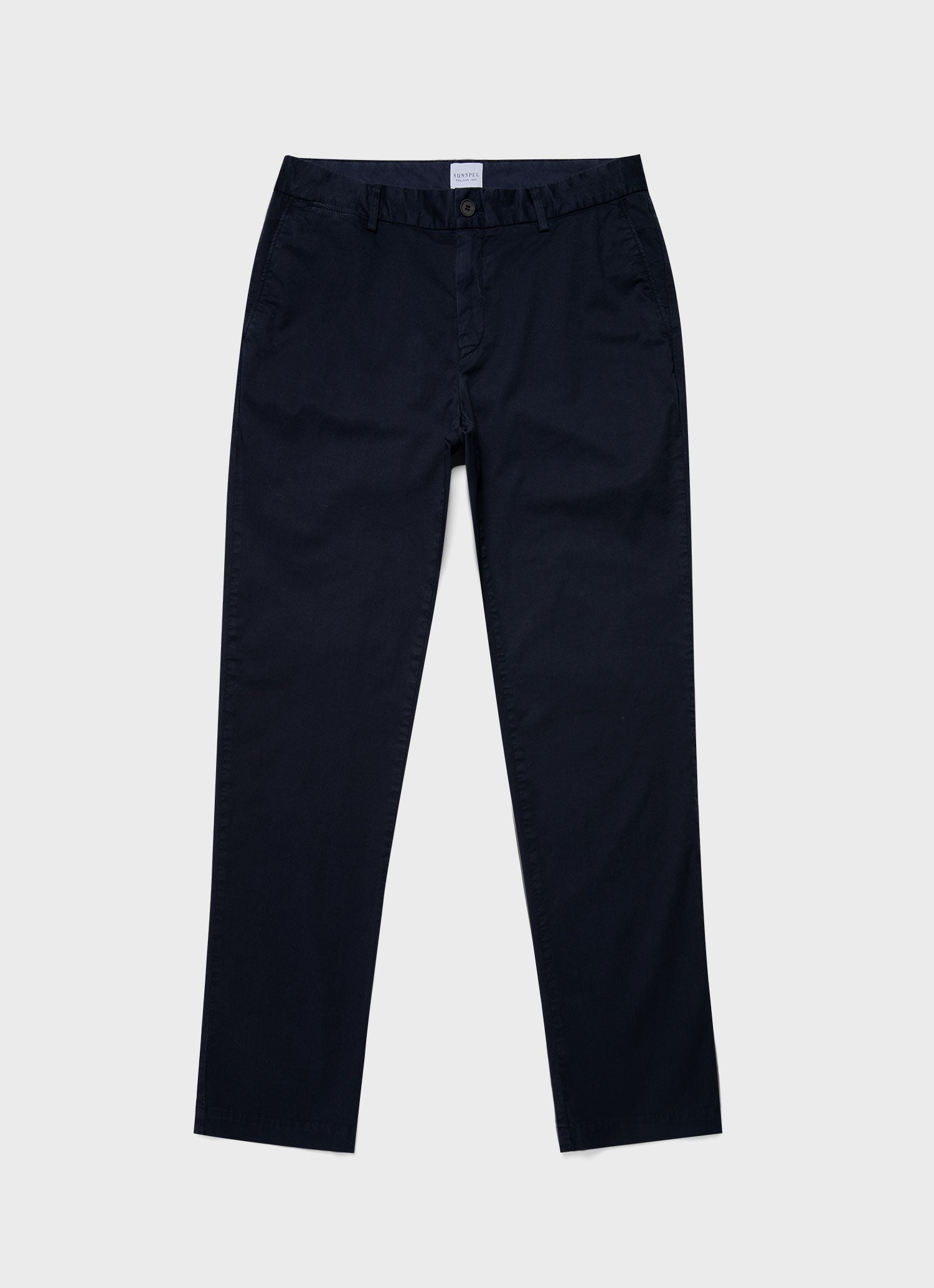 Men's Regular Fit Stretch Chino in Navy | Sunspel