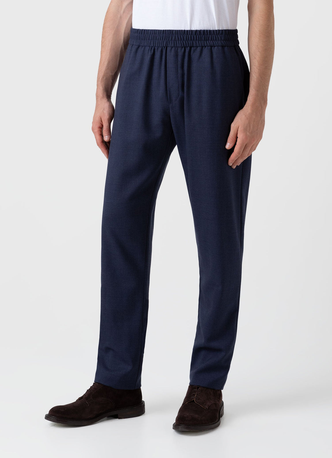 Men's Drawstring Trouser in Blue Melange