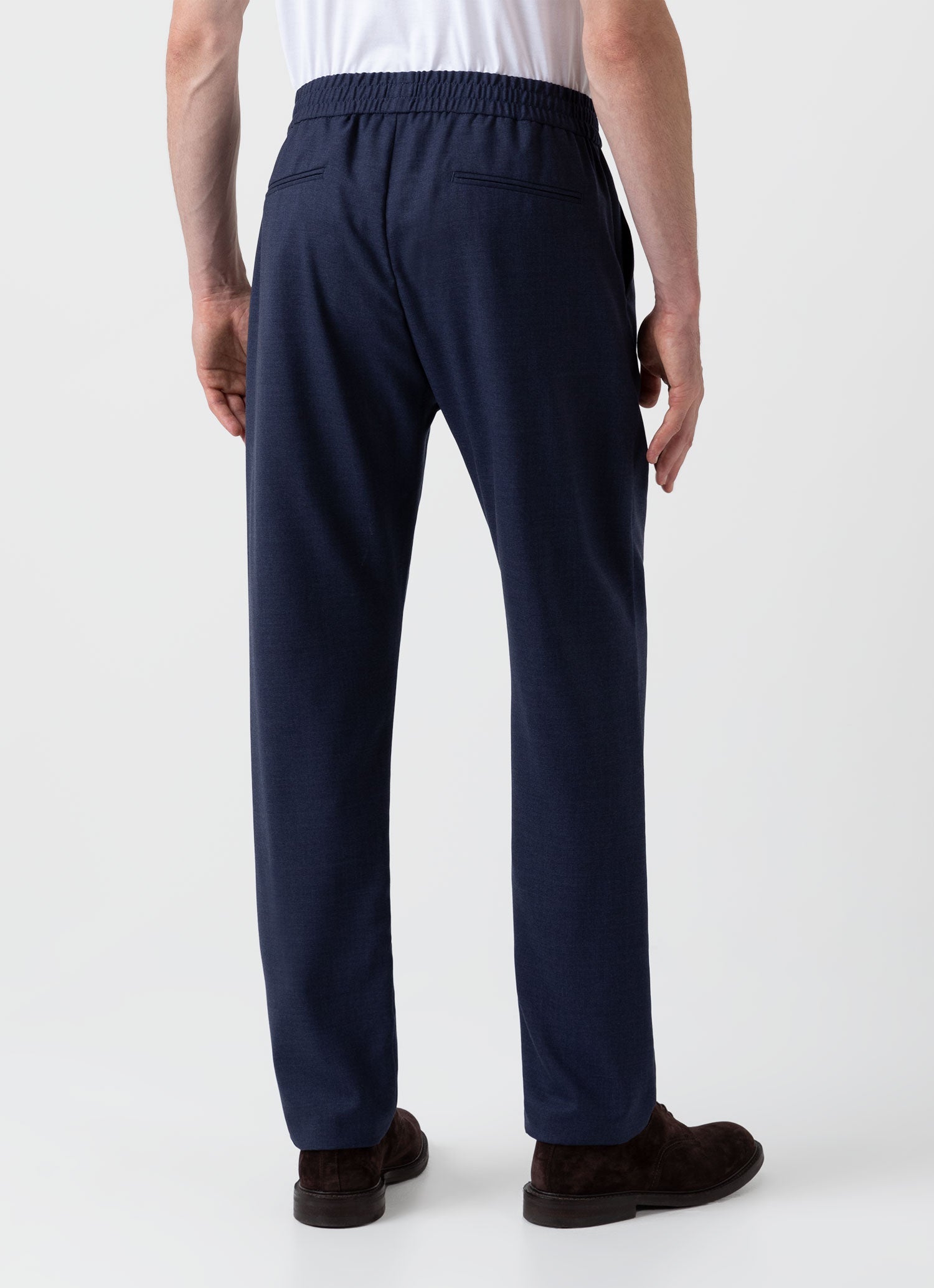 Men's Drawstring Trouser in Blue Melange