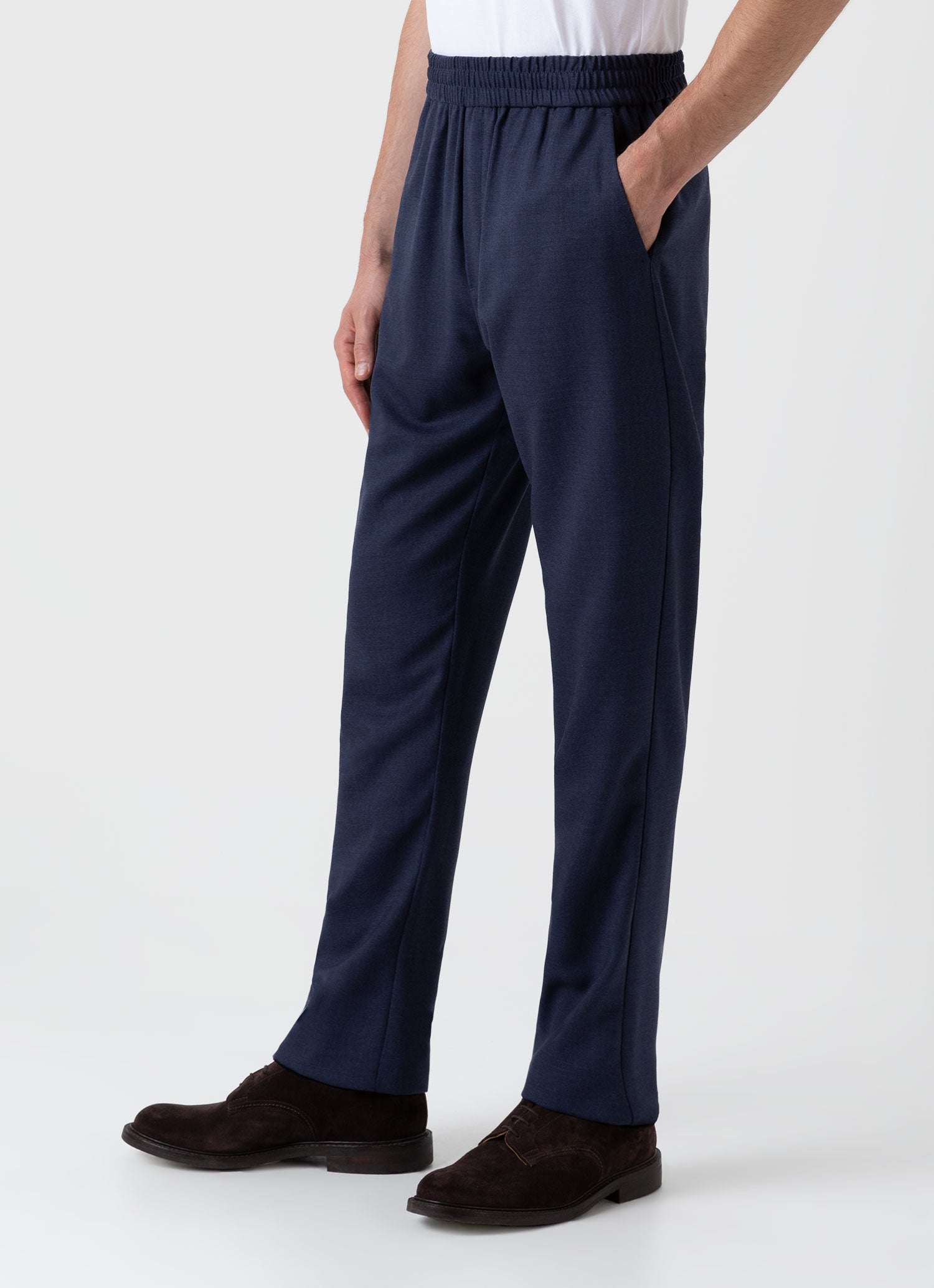 Men's Drawstring Trouser in Blue Melange