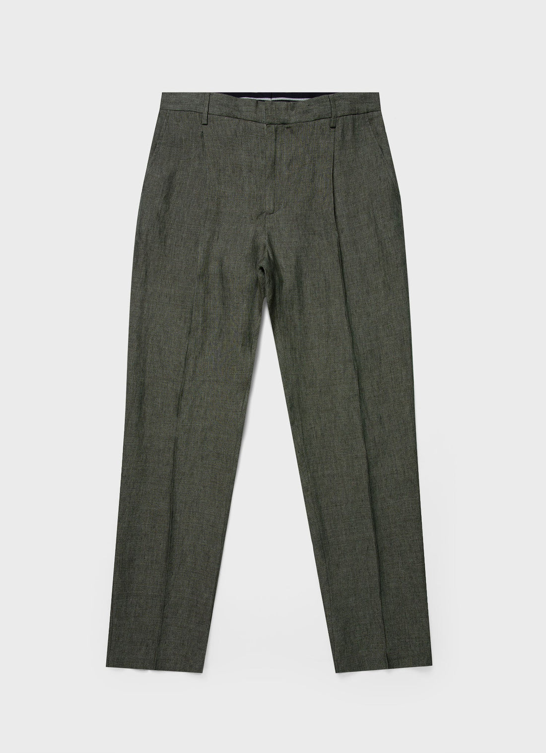 Men's Pleated Linen Trouser in Light Khaki