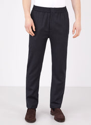 Men's Wool Flannel Drawstring Trouser in Charcoal Melange