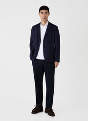 Men's Pleated Twill Trouser in Navy