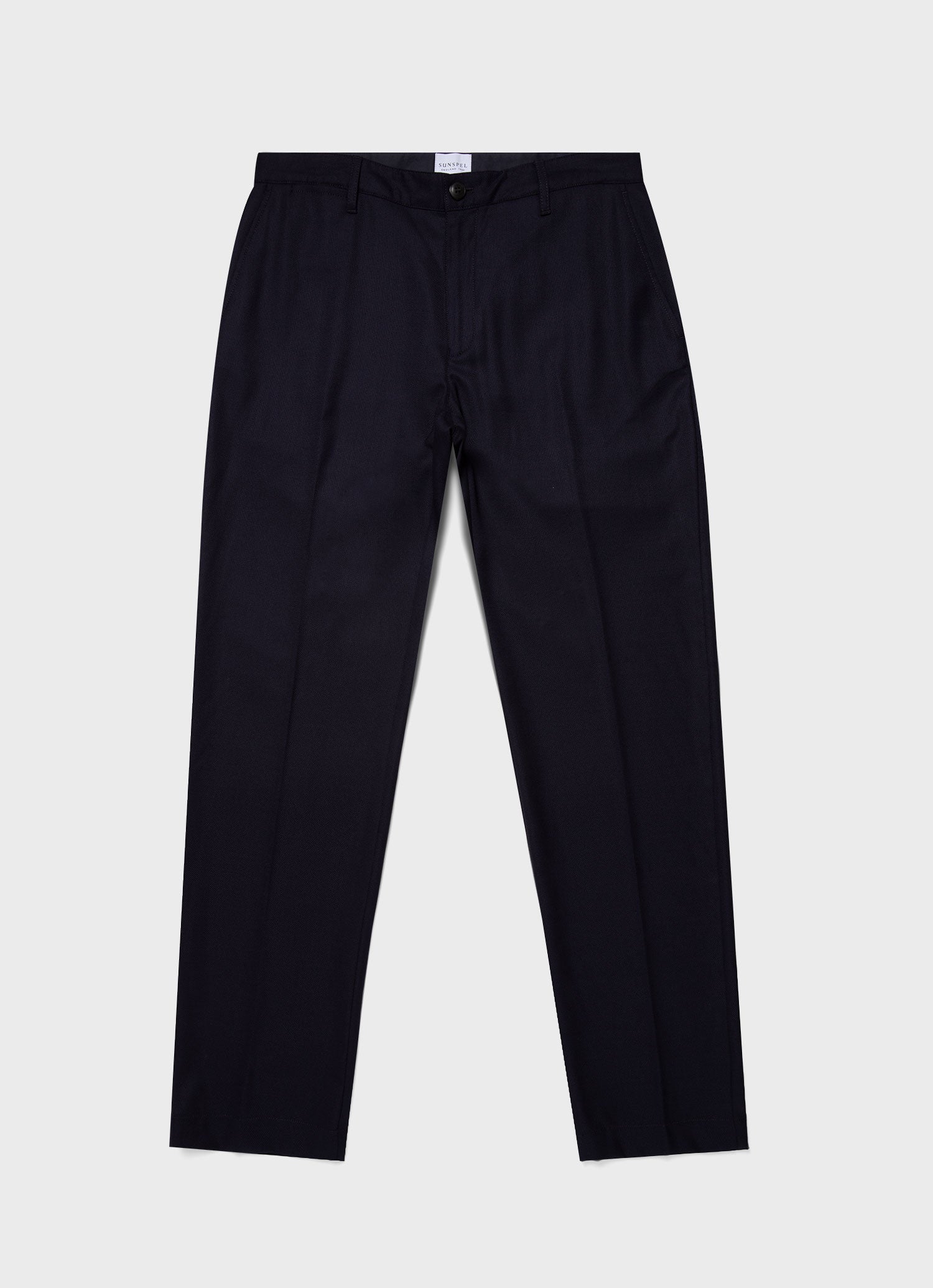 Men's Travel Wool Trouser in Navy | Sunspel