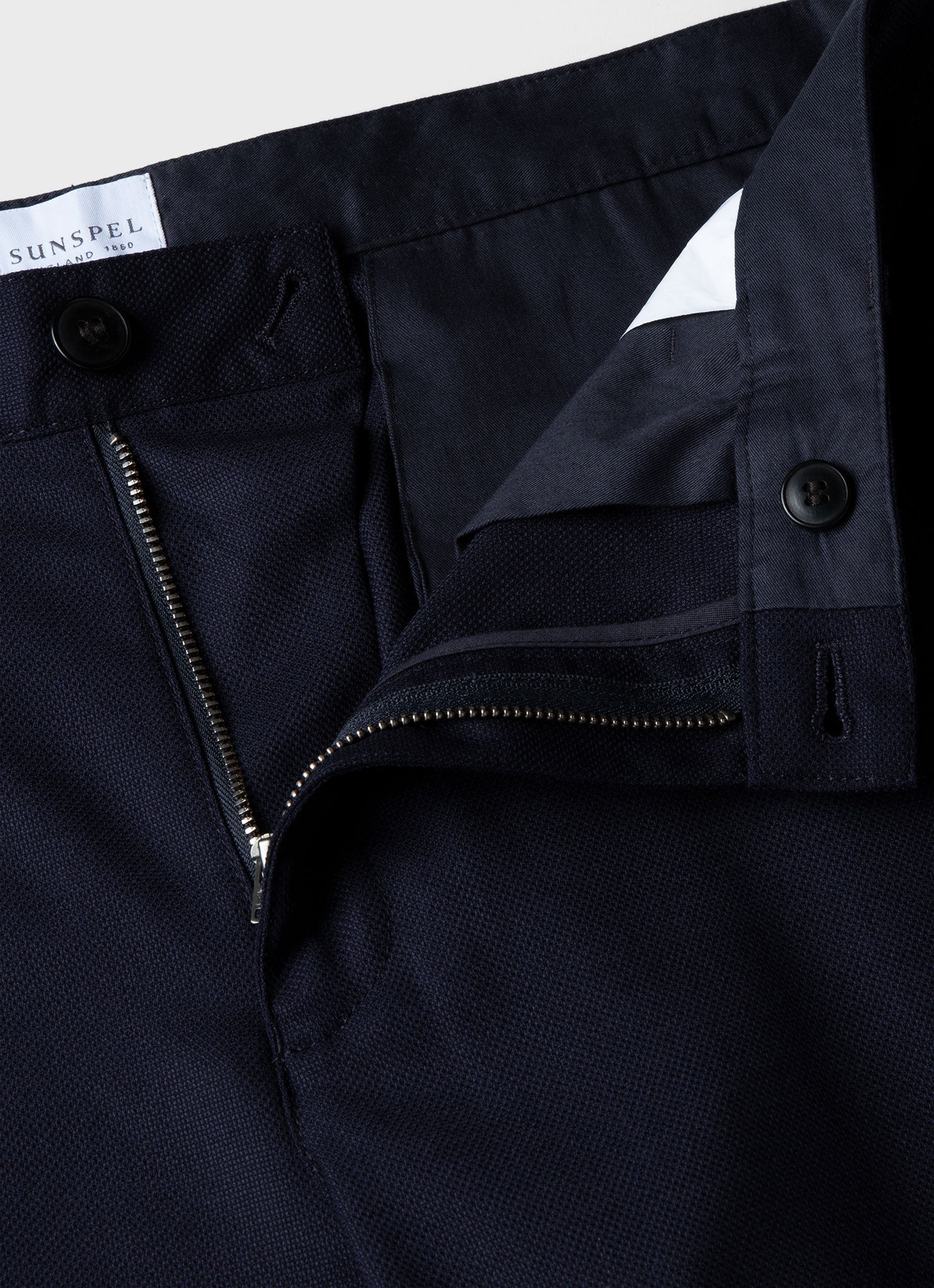 Men's Travel Wool Trouser in Navy | Sunspel