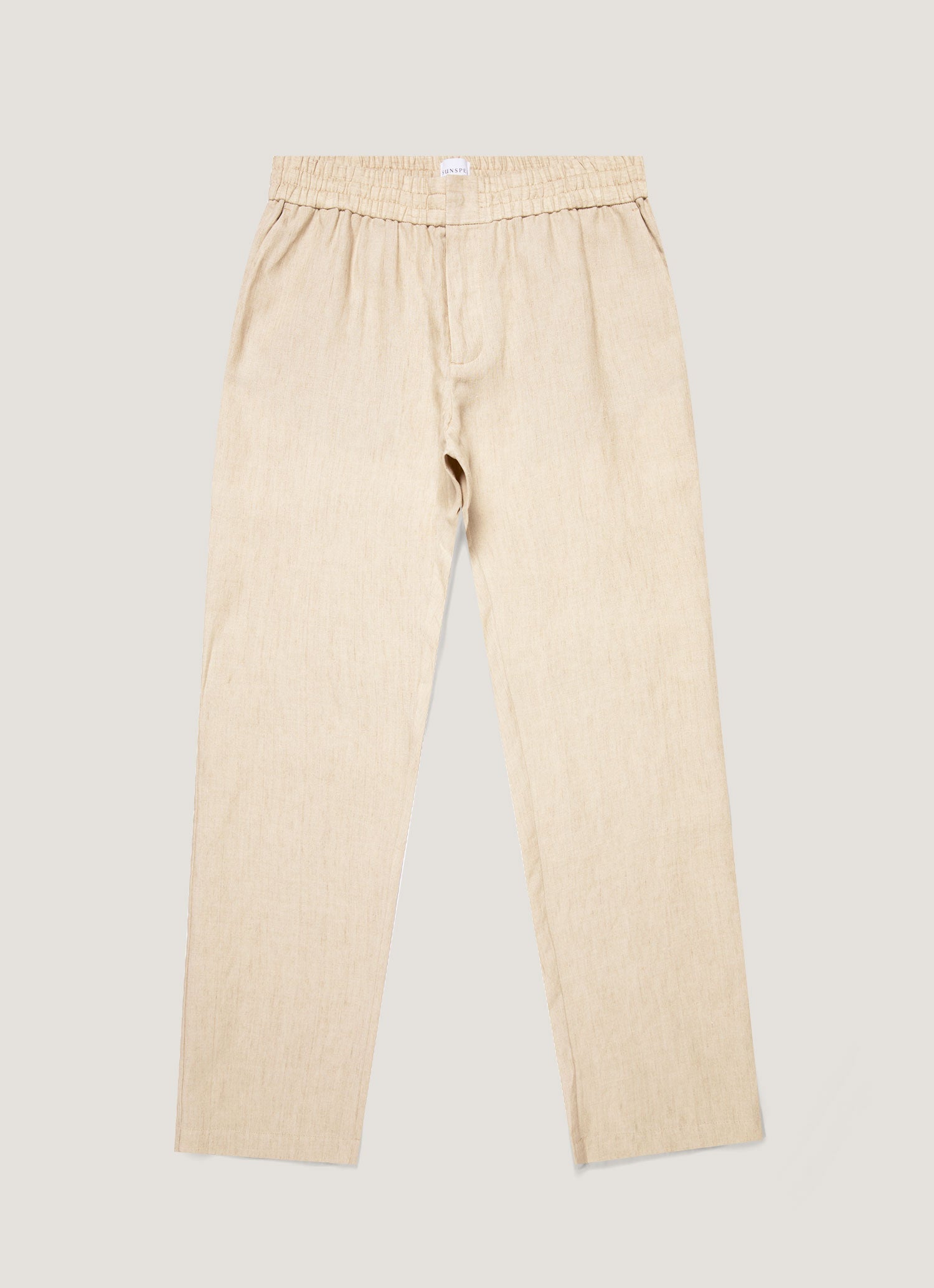 Men's Linen Drawstring Trouser in Light Sand | Sunspel