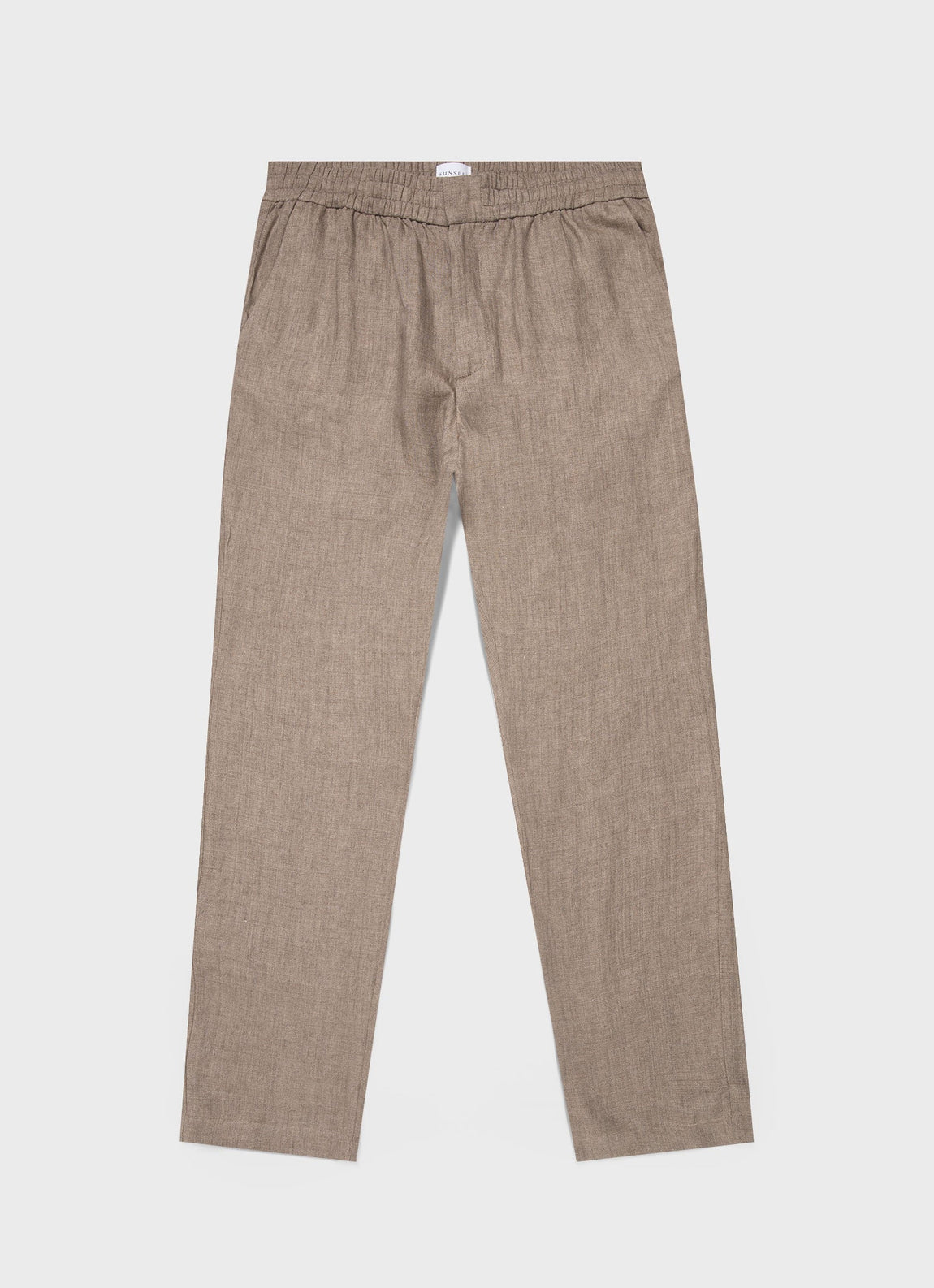 Men's Linen Drawstring Trouser in Dark Sand | Sunspel