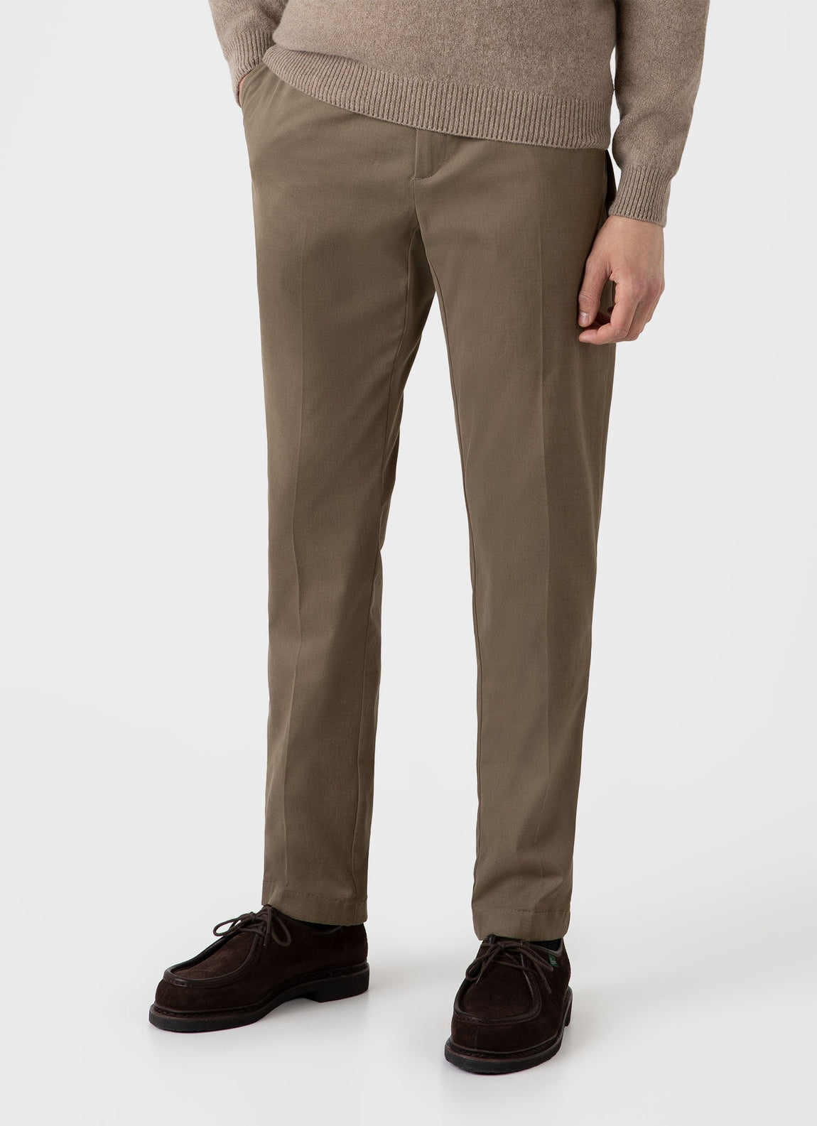 Men's Brushed Cotton Wool Trouser in Sandstone