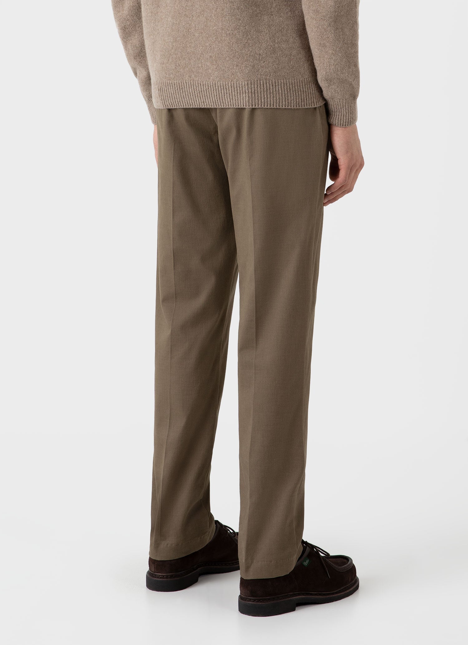 Men's Brushed Cotton Wool Trouser in Sandstone