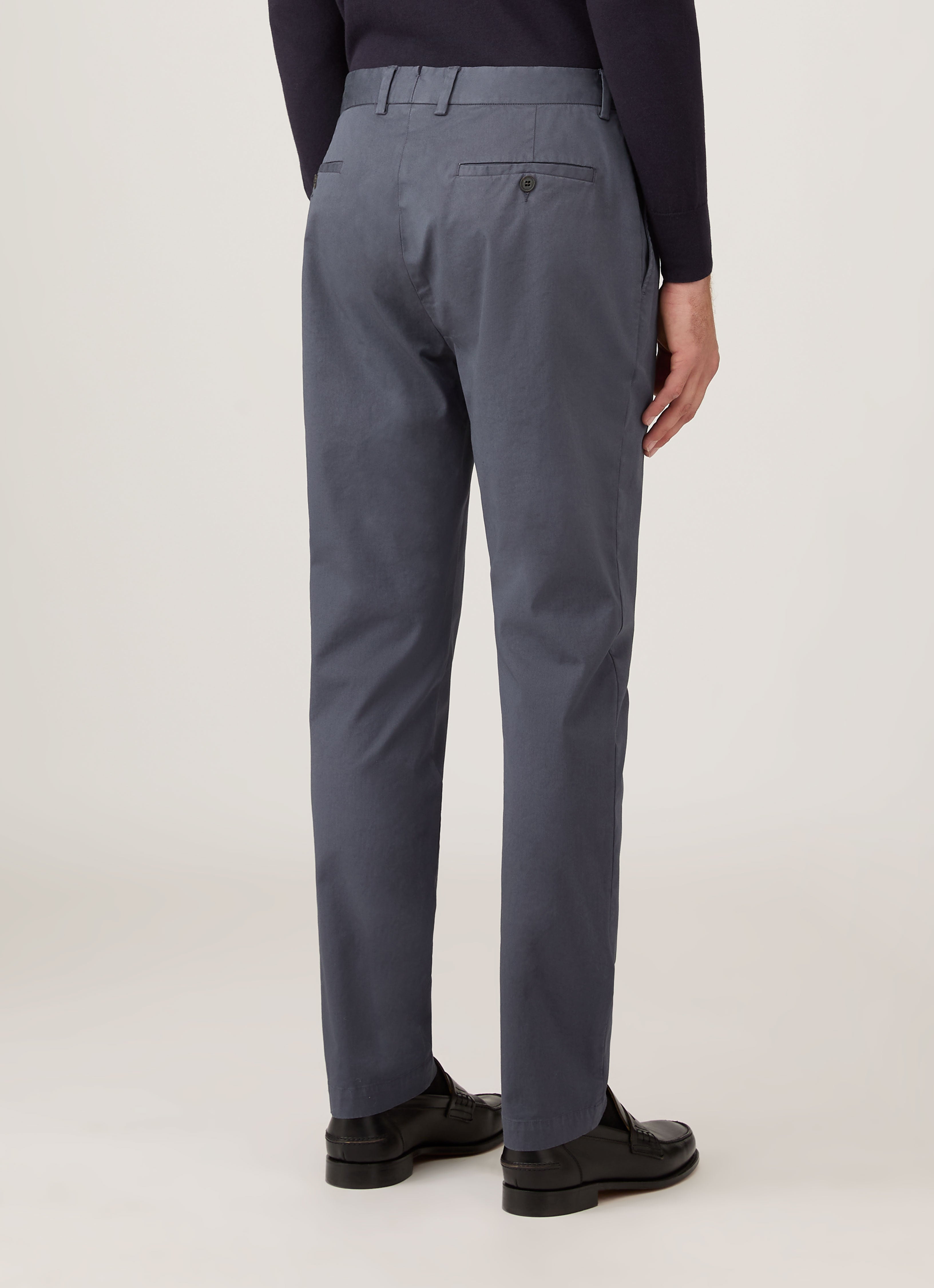 Men's Slim Fit Chino in Slate Blue | Sunspel