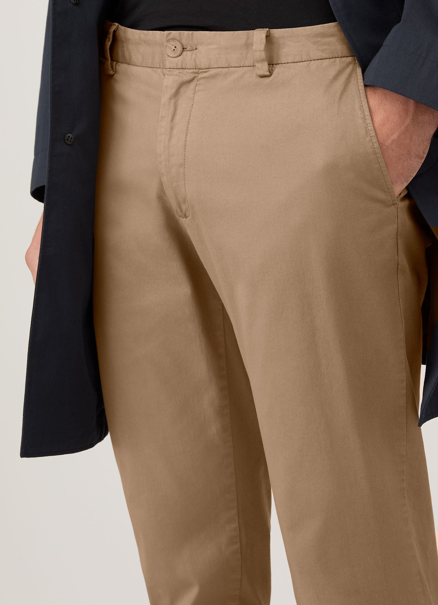 Men's Slim Fit Chino in Dark Stone | Sunspel