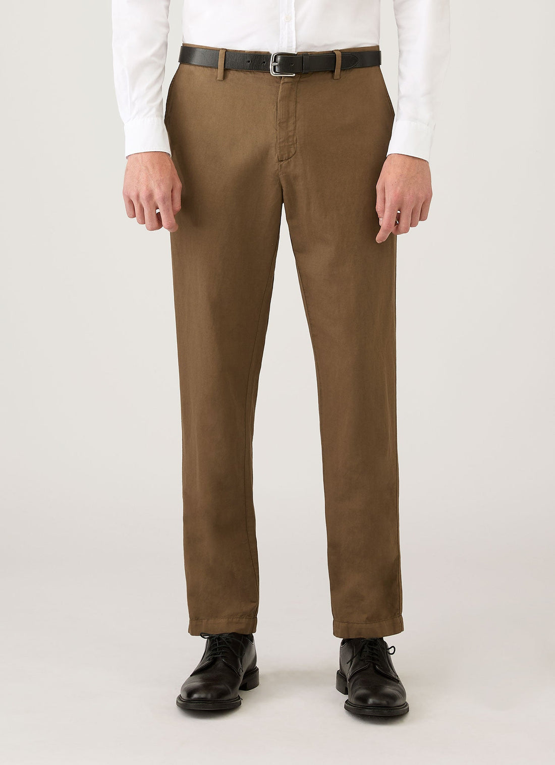 Men's Cotton Linen Trouser in Dark Cedar