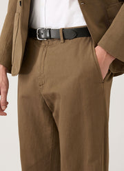Men's Cotton Linen Trouser in Dark Cedar