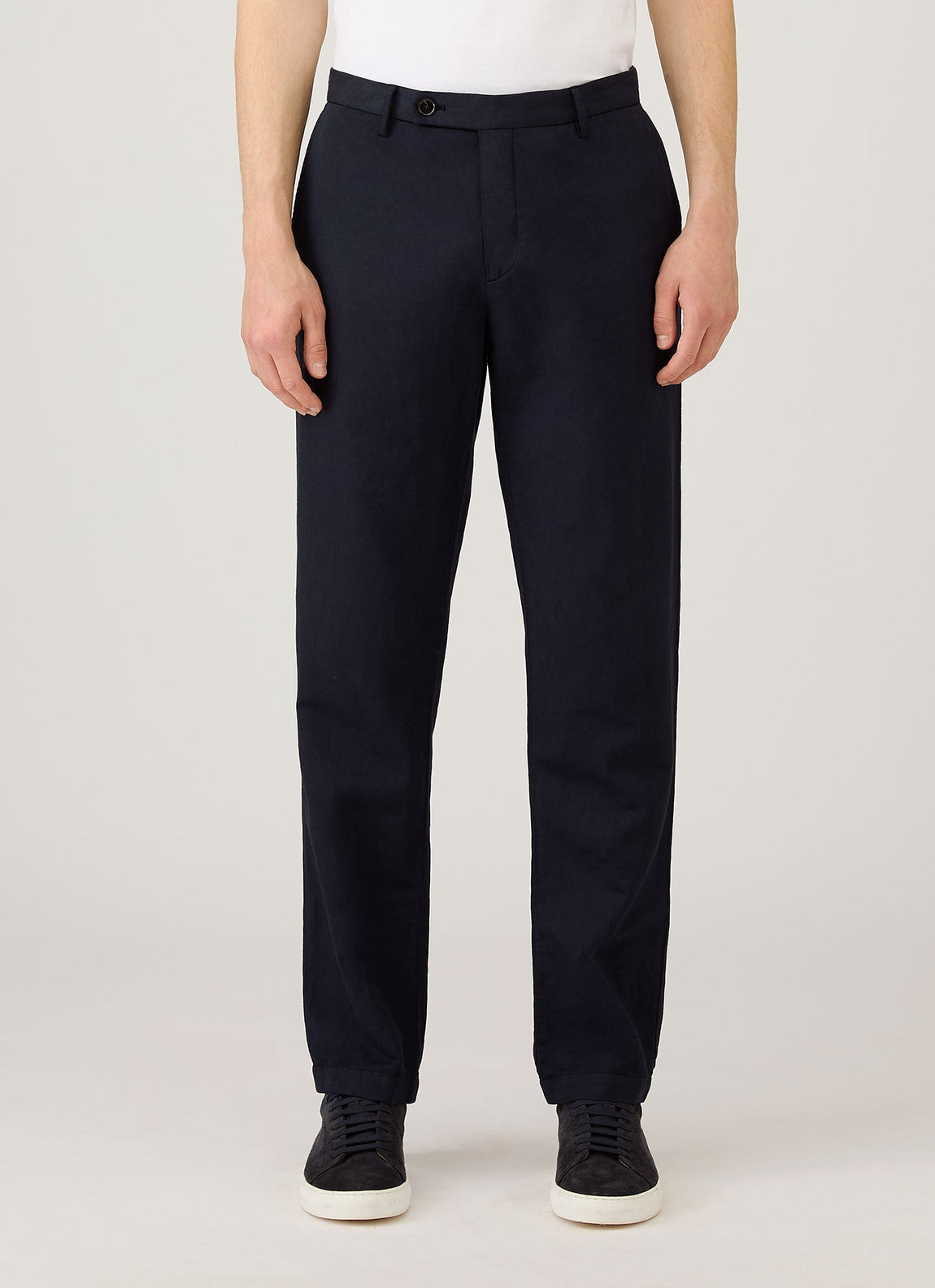 Men's Cotton Linen Trouser in Navy