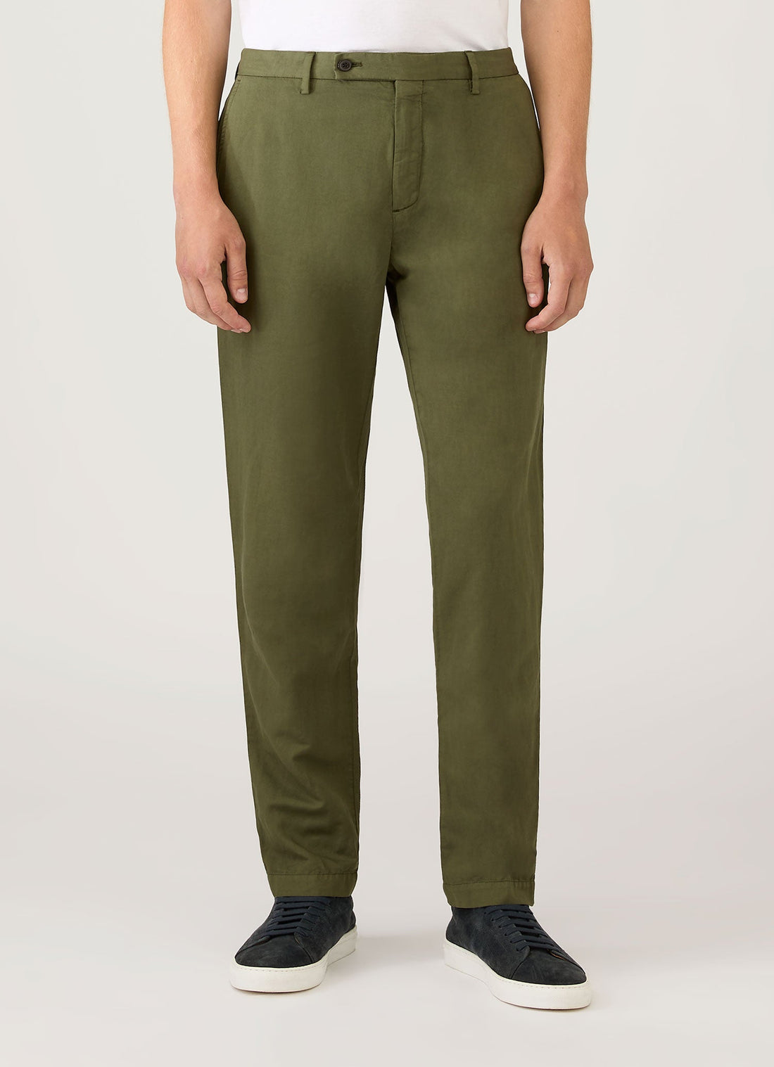 Men's Cotton Linen Trouser in Deep Olive