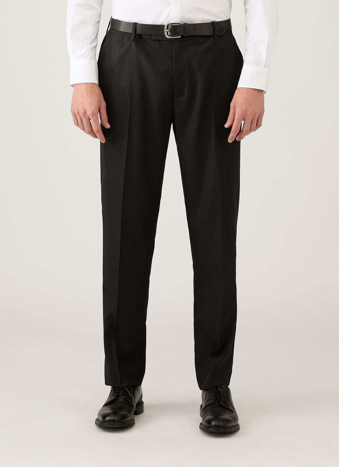 Men's Lightweight Travel Wool Trouser in Dark Charcoal Melange