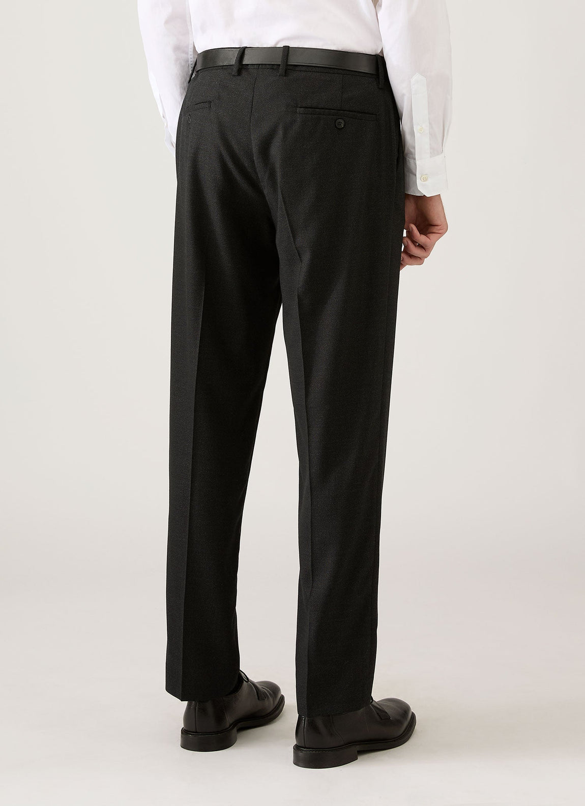 Men's Lightweight Travel Wool Trouser in Dark Charcoal Melange