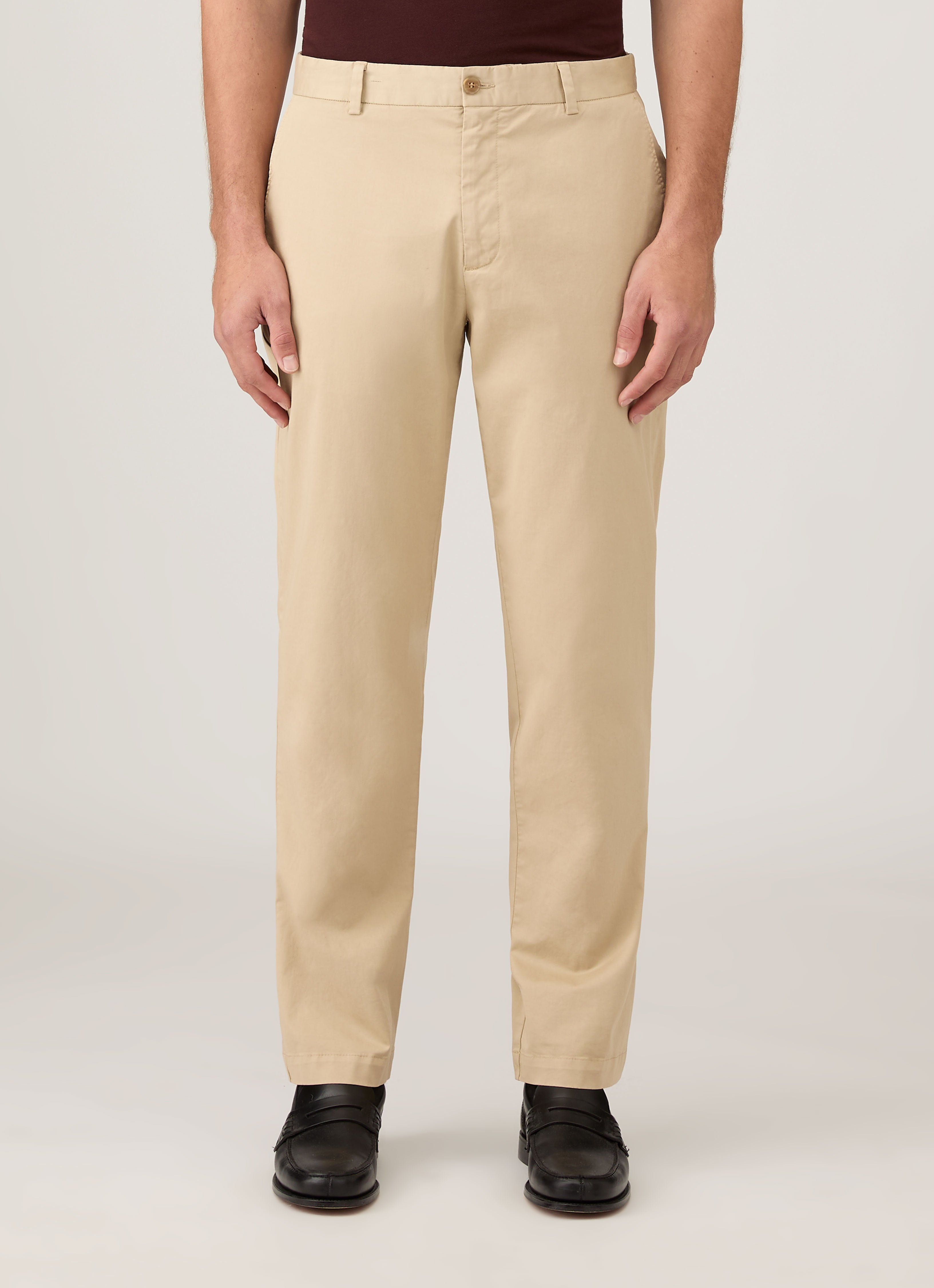 Men's Regular Fit Chino in Light Stone | Sunspel