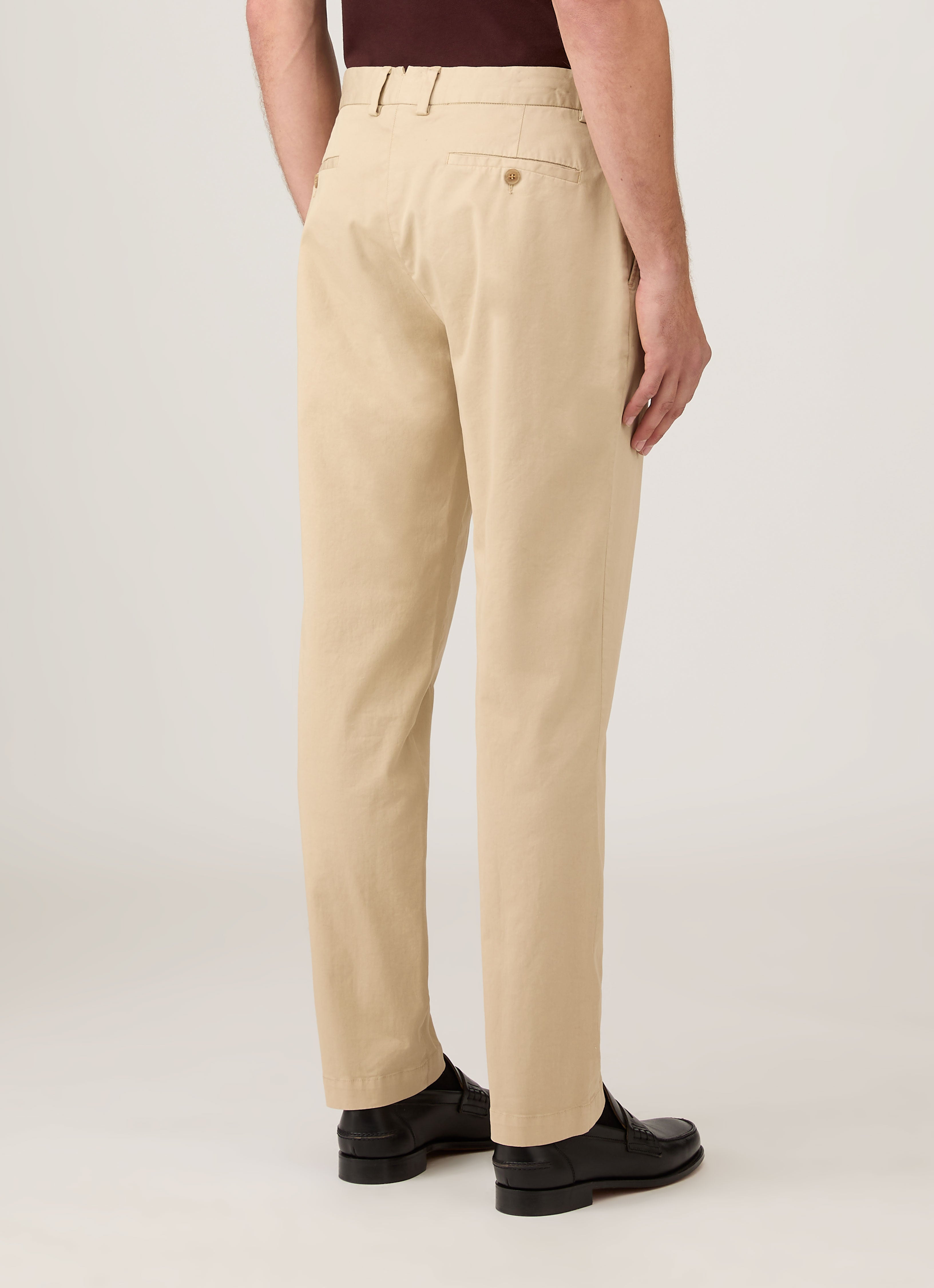 Men's Regular Fit Chino in Light Stone | Sunspel