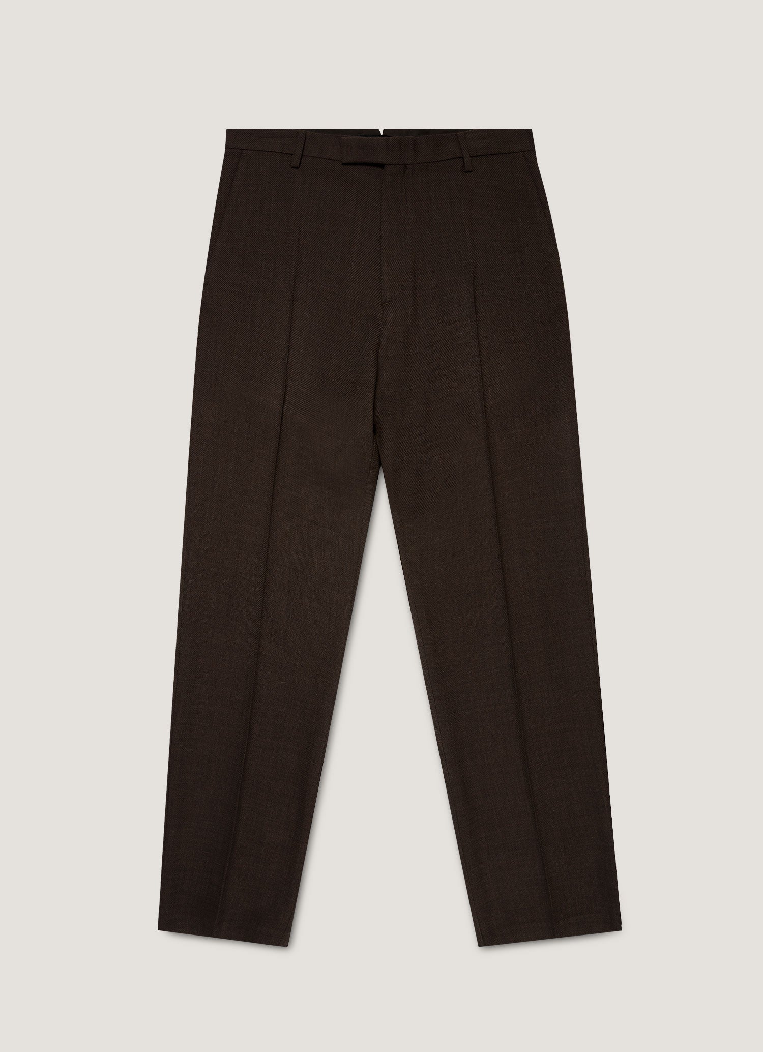 Men's Textured Wool Trouser in Truffle | Sunspel