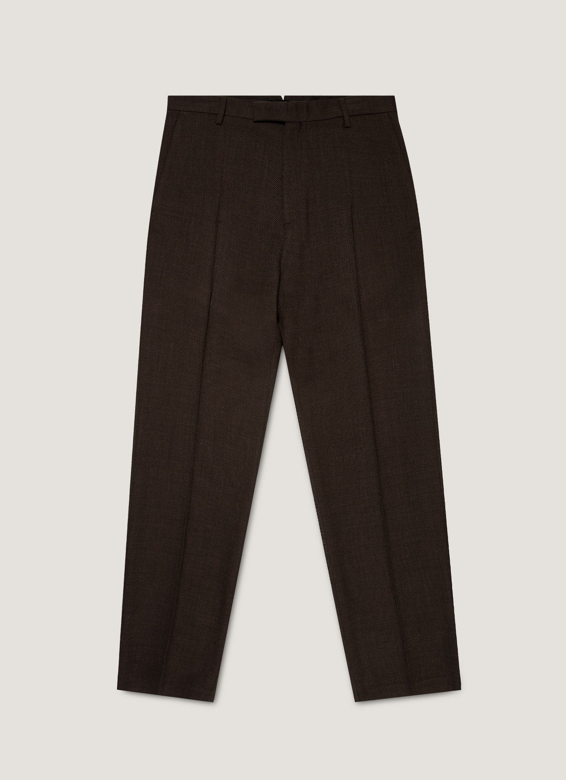 Men's Textured Wool Trouser in Truffle