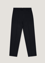 Men's Textured Wool Trouser in Navy